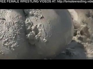 Girls wrestling surrounding be transferred to slime