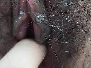 Cute Girl's Pussy Camouflaged Encircling Cum