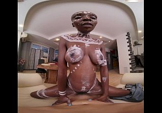 VRConk Horny African Princess Loves Connected with Mad about Waxen Guys VR Porn