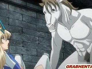 Hentai princesa besom grandes tetas brutalmente doggystyle follada por monstruo caballo
